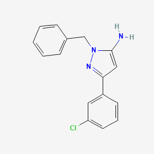 molecular formula C16H14ClN3 B1517860 1-苄基-3-(3-氯苯基)-1H-吡唑-5-胺 CAS No. 1154569-19-3