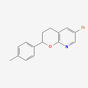 2H-Pyrano(2,3-b)pyridine, 6-bromo-3,4-dihydro-2-(4-methylphenyl)-