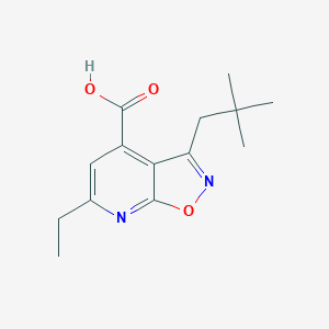 molecular formula C14H18N2O3 B1517867 3-(2,2-二甲基丙基)-6-乙基-[1,2]恶唑并[5,4-b]吡啶-4-羧酸 CAS No. 1096901-74-4
