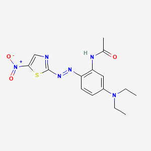 molecular formula C15H18N6O3S B15178676 N-(5-(Diethylamino)-2-((5-nitro-2-thiazolyl)azo)phenyl)acetamide CAS No. 73264-50-3