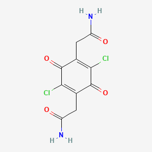 molecular formula C10H8Cl2N2O4 B15178698 2,5-Dichloro-3,6-dioxocyclohexa-1,4-diene-1,4-diacetamide CAS No. 83487-99-4