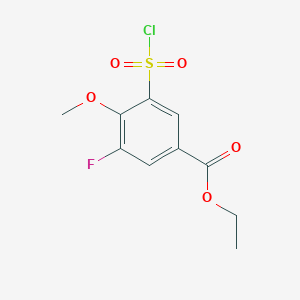 molecular formula C10H10ClFO5S B1517871 3-(氯磺酰基)-5-氟-4-甲氧基苯甲酸乙酯 CAS No. 1154199-03-7