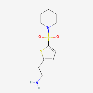 molecular formula C11H18N2O2S2 B1517876 2-[5-(Piperidine-1-sulfonyl)thiophen-2-yl]ethan-1-amine CAS No. 933685-78-0