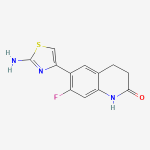 molecular formula C12H10FN3OS B1517895 6-(2-Amino-1,3-thiazol-4-yl)-7-fluoro-1,2,3,4-tetrahydroquinolin-2-one CAS No. 1154114-88-1