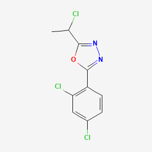 molecular formula C10H7Cl3N2O B1517901 2-(1-Chloroethyl)-5-(2,4-dichlorophenyl)-1,3,4-oxadiazole CAS No. 1156191-87-5