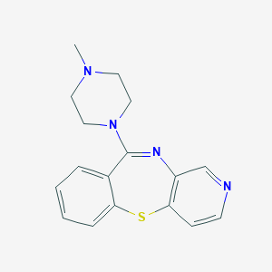 molecular formula C17H18N4S B151791 10-(4-甲基哌嗪-1-基)吡啶并(4,3-b)(1,4)苯并噻卓平 CAS No. 136772-40-2