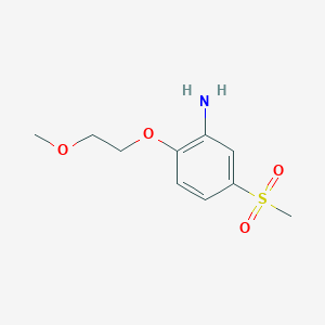 molecular formula C10H15NO4S B1517917 5-Methanesulfonyl-2-(2-methoxyethoxy)aniline CAS No. 1154235-68-3