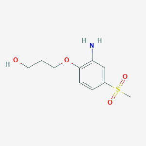 molecular formula C10H15NO4S B1517922 3-(2-Amino-4-methanesulfonylphenoxy)propan-1-ol CAS No. 1154235-29-6