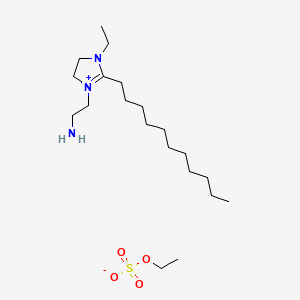 molecular formula C20H43N3O4S B15179277 1-(2-Aminoethyl)-3-ethyl-4,5-dihydro-2-undecyl-1H-imidazolium ethyl sulphate CAS No. 93783-46-1