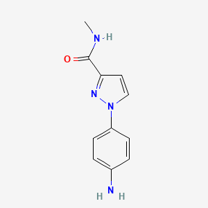 molecular formula C11H12N4O B1517928 1-(4-氨基苯基)-N-甲基-1H-吡唑-3-甲酰胺 CAS No. 1155164-75-2