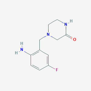 molecular formula C11H14FN3O B1517950 4-(2-Amino-5-fluorobenzyl)-2-piperazinone CAS No. 1153197-42-2