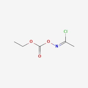 molecular formula C5H8ClNO3 B15179539 N-((Ethoxycarbonyl)oxy)ethanimidoyl chloride CAS No. 127080-01-7