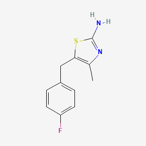 molecular formula C11H11FN2S B1517955 5-[(4-氟苯基)甲基]-4-甲基-1,3-噻唑-2-胺 CAS No. 1155998-70-1