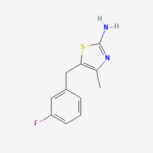 molecular formula C11H11FN2S B1517956 5-[(3-Fluorophenyl)methyl]-4-methyl-1,3-thiazol-2-amine CAS No. 1155997-93-5