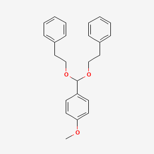 molecular formula C24H26O3 B15179561 1-(Bis(2-phenylethoxy)methyl)-4-methoxybenzene CAS No. 94134-42-6