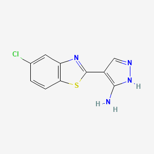 molecular formula C10H7ClN4S B1517957 4-(5-氯-1,3-苯并噻唑-2-基)-1H-吡唑-5-胺 CAS No. 1187636-16-3