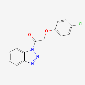 molecular formula C14H10ClN3O2 B15179598 1H-Benzotriazole, 1-((p-chlorophenoxy)acetyl)- CAS No. 1032-87-7