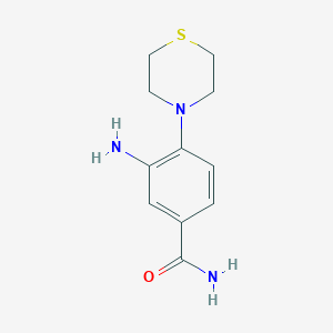 molecular formula C11H15N3OS B1517960 3-Amino-4-(thiomorpholin-4-yl)benzamide CAS No. 1153119-63-1