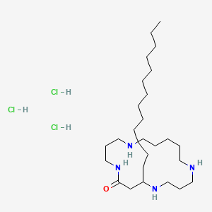 molecular formula C27H59Cl3N4O B15179615 1,5,9,13-Tetraazacyclooctadecan-6-one, 8-tridecyl-, trihydrochloride CAS No. 396117-48-9