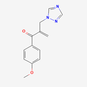 molecular formula C13H13N3O2 B15179629 2-Propen-1-one, 1-(4-methoxyphenyl)-2-(1H-1,2,4-triazol-1-ylmethyl)- CAS No. 108664-38-6