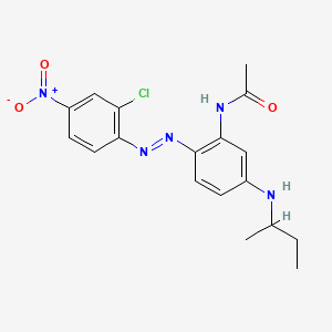 molecular formula C18H20ClN5O3 B15179638 N-[2-[(2-Chloro-4-nitrophenyl)azo]-5-[(1-methylpropyl)amino]phenyl]acetamide CAS No. 86190-47-8