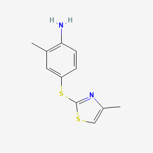 molecular formula C11H12N2S2 B1517964 2-Methyl-4-[(4-methyl-1,3-thiazol-2-yl)sulfanyl]aniline CAS No. 1155909-82-2