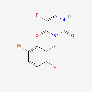 molecular formula C12H10BrFN2O3 B15179648 Uracil, 3-(3-bromo-6-methoxybenzyl)-5-fluoro- CAS No. 102613-17-2