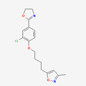 molecular formula C17H19ClN2O3 B15179689 Isoxazole, 5-(4-(2-chloro-4-(4,5-dihydro-2-oxazolyl)phenoxy)butyl)-3-methyl- CAS No. 98033-98-8