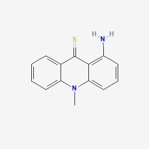 molecular formula C14H12N2S B15179721 9(10H)-Acridinethione, 1-amino-10-methyl- CAS No. 121083-78-1