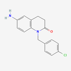 molecular formula C16H15ClN2O B1517983 6-氨基-1-[(4-氯苯基)甲基]-1,2,3,4-四氢喹啉-2-酮 CAS No. 1153515-25-3