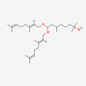 molecular formula C30H54O3 B15179835 (E,E)-8,8-Bis((3,7-dimethyl-2,6-octadienyl)oxy)-2,6-dimethyloctan-2-ol CAS No. 93981-62-5