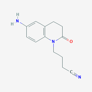molecular formula C13H15N3O B1517984 4-(6-Amino-2-oxo-1,2,3,4-tetrahydroquinolin-1-yl)butanenitrile CAS No. 1156903-10-4