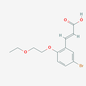 molecular formula C13H15BrO4 B1517996 3-[5-溴-2-(2-乙氧基乙氧基)苯基]丙-2-烯酸 CAS No. 1158092-95-5