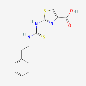 4-Thiazolecarboxylic acid, 2-((((2-phenylethyl)amino)thioxomethyl)amino)-