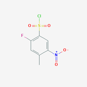 molecular formula C7H5ClFNO4S B1518008 2-Fluoro-4-methyl-5-nitrobenzene-1-sulfonyl chloride CAS No. 1155084-24-4
