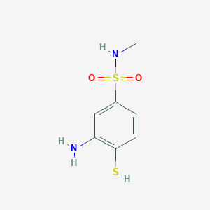 molecular formula C7H10N2O2S2 B1518009 3-amino-N-methyl-4-sulfanylbenzene-1-sulfonamide CAS No. 1154232-59-3