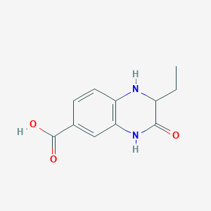 molecular formula C11H12N2O3 B1518012 2-Ethyl-3-oxo-1,2,3,4-tetrahydroquinoxaline-6-carboxylic acid CAS No. 1218431-80-1