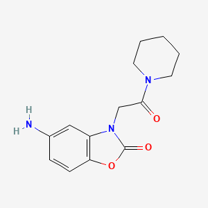 molecular formula C14H17N3O3 B1518013 5-氨基-3-[2-氧代-2-(哌啶-1-基)乙基]-2,3-二氢-1,3-苯并恶唑-2-酮 CAS No. 1157074-84-4
