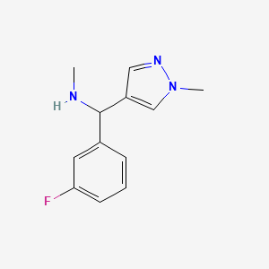 molecular formula C12H14FN3 B1518017 [(3-氟苯基)(1-甲基-1H-吡唑-4-基)甲基](甲基)胺 CAS No. 1153244-33-7