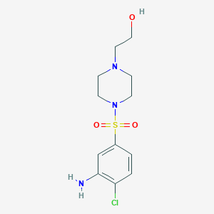 molecular formula C12H18ClN3O3S B1518018 2-{4-[(3-Amino-4-chlorophenyl)sulfonyl]-1-piperazinyl}-1-ethanol CAS No. 1154310-95-8
