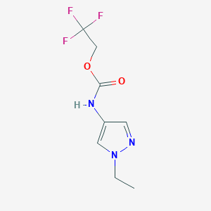 molecular formula C8H10F3N3O2 B1518021 2,2,2-三氟乙基 N-(1-乙基-1H-吡唑-4-基)氨基甲酸酯 CAS No. 1156304-09-4