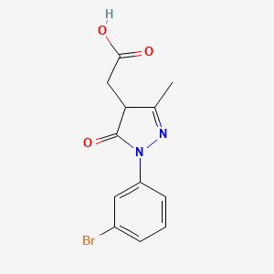 molecular formula C12H11BrN2O3 B1518023 2-[1-(3-bromophenyl)-3-methyl-5-oxo-4,5-dihydro-1H-pyrazol-4-yl]acetic acid CAS No. 1156994-37-4