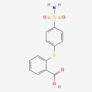 molecular formula C13H11NO4S2 B1518027 2-[(4-Sulfamoylphenyl)sulfanyl]benzoic acid CAS No. 1154996-56-1
