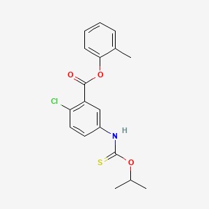 Benzoic acid, 2-chloro-5-(((1-methylethoxy)thioxomethyl)amino)-, 2-methylphenyl ester