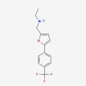 molecular formula C14H14F3NO B1518040 Ethyl({5-[4-(trifluoromethyl)phenyl]furan-2-yl}methyl)amine CAS No. 1153421-91-0