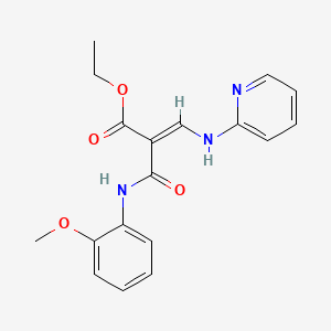 2-Propenoic acid, 2-(((2-methoxyphenyl)amino)carbonyl)-3-(2-pyridinylamino)-, ethyl ester, (E)-