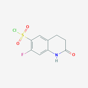 molecular formula C9H7ClFNO3S B1518054 7-Fluoro-2-oxo-1,2,3,4-tetrahydroquinoline-6-sulfonyl chloride CAS No. 1118786-95-0