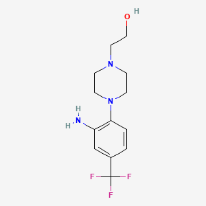 molecular formula C13H18F3N3O B1518059 2-{4-[2-氨基-4-(三氟甲基)苯基]-1-哌嗪基}-1-乙醇 CAS No. 1155523-06-0