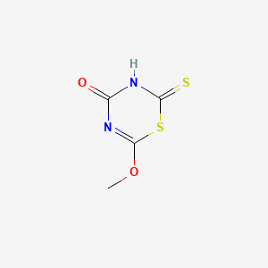 molecular formula C4H4N2O2S2 B15180661 6-Methoxy-2-thioxo-2,3-dihydro-4H-1,3,5-thiadiazin-4-one CAS No. 78972-51-7