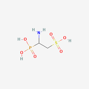 molecular formula C2H8NO6PS B15180667 2-Amino-2-phosphonoethanesulfonic acid hydrate CAS No. 109371-14-4